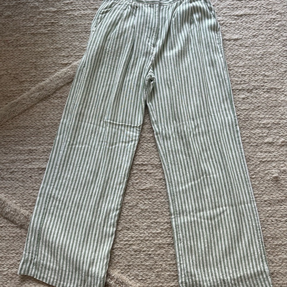 Abercrombie & Fitch Low Rise Tailored Linen Blend Sloane Pant